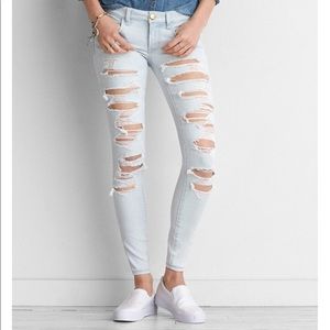 American Eagle: Low Rise Distressed Skinny Jeans